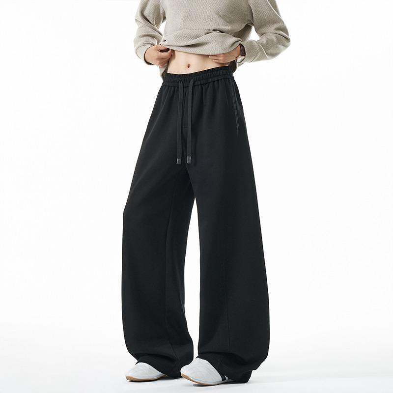 Loose diagonal cut deconstruction sweatpants men's sports trousers high street autumn new retro casual wide-leg scimitar American cotton