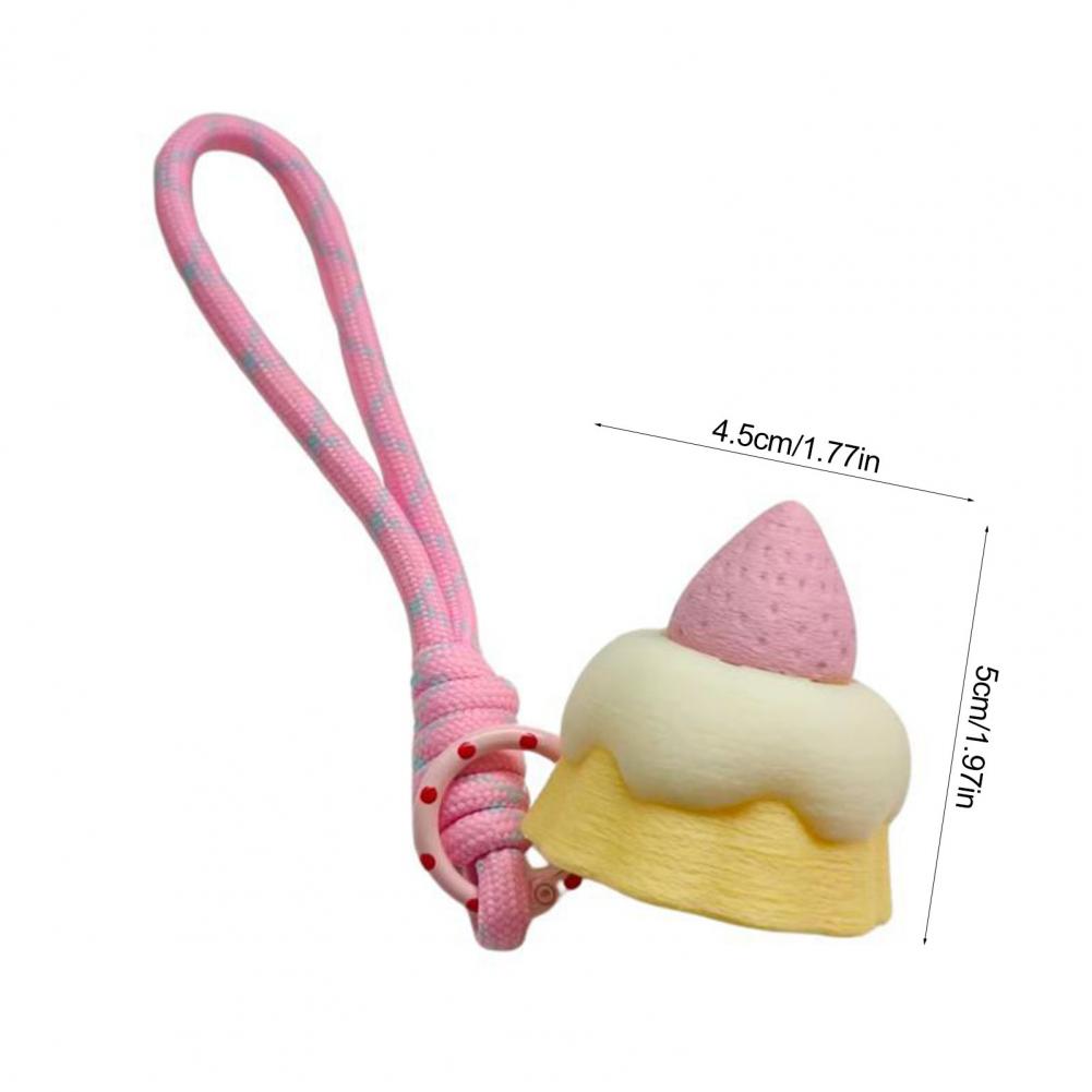Cute 3D Strawberry Cake Mini Clicker Fidget Keychain Push Decompression Stress Anxiety Relief Lanyard Sensory Novelty Fun Gift