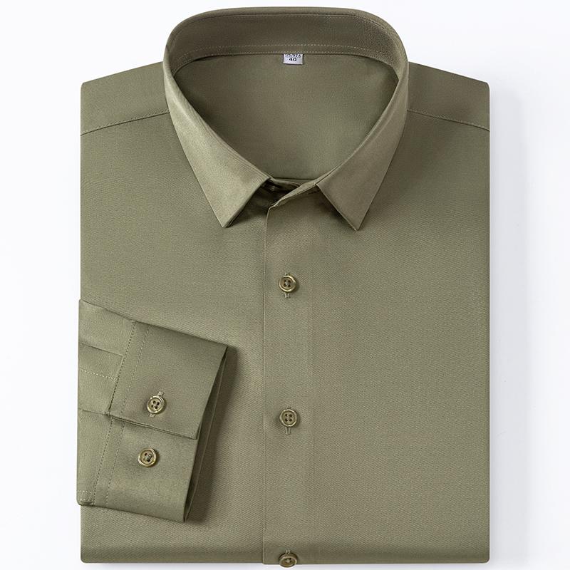 Men's High-End Stretch Non-Ironing Seamless Shirt Long Sleeve Spring and Autumn Youth Business Casual Shirt