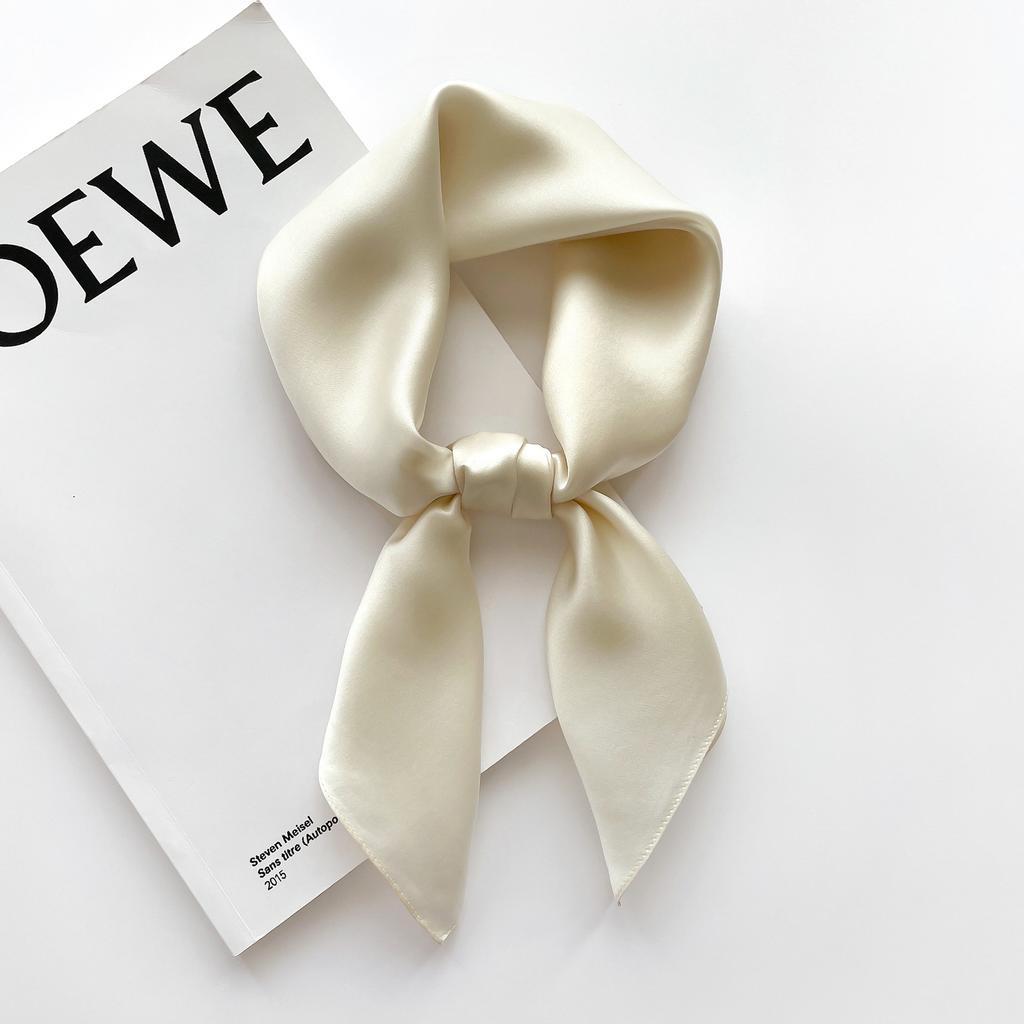 Seidentuch einfarbig Halstuch für Damen kleine Schals Stolen Bandana Kopftücher 70x70CM quadratisches Stirnband Hijab Schals