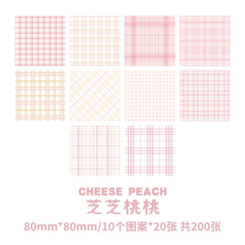 Fresh Plaid Pattern Dyed Memo Paper For Hand Account Diary Notes