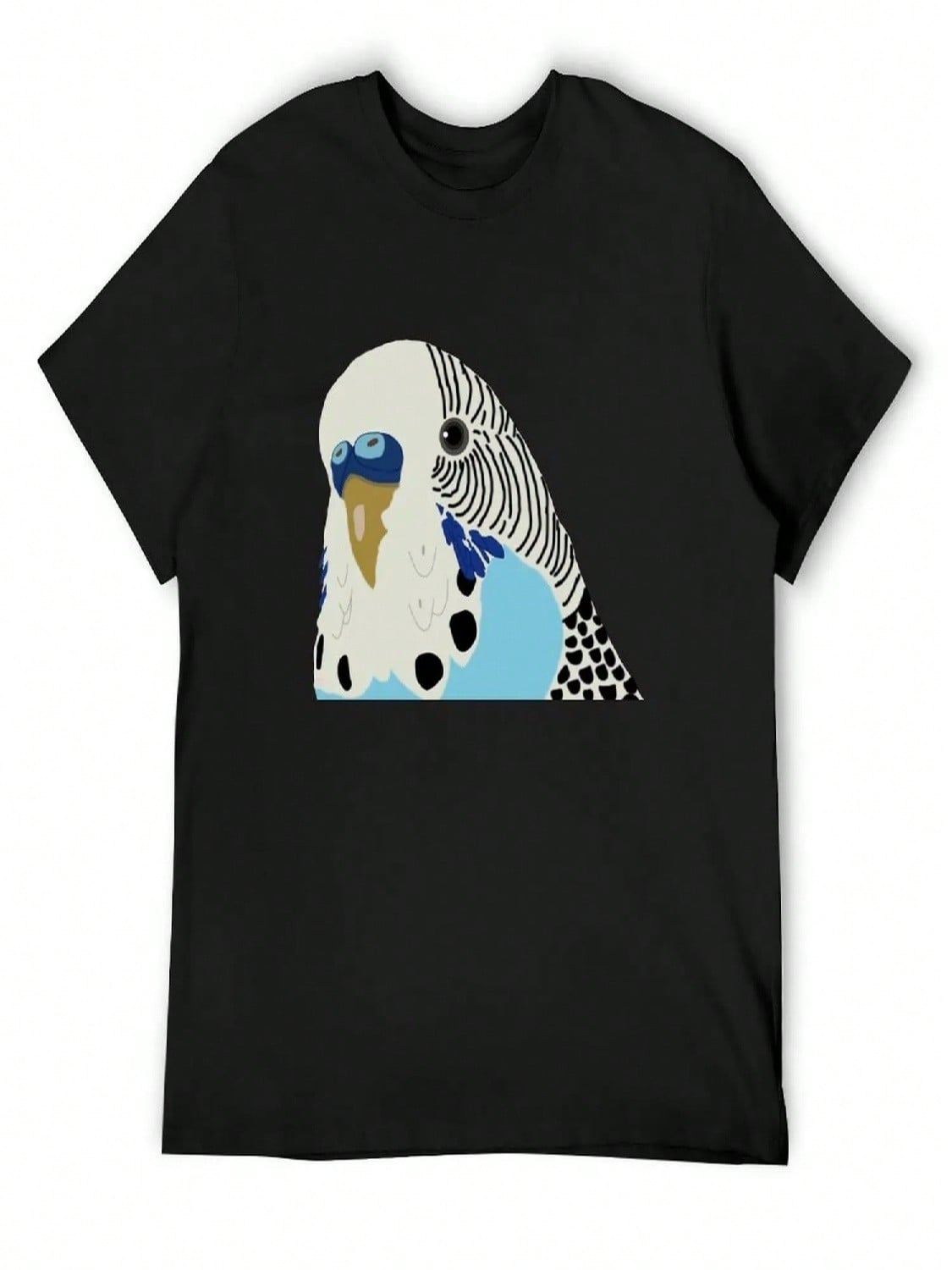 Blue Male Budgie Illustration T-Shirt Custom Shirt Oversizeds Tshirts Personalised Anime Clothes Anime Shirts unisex S разноцветный