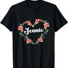 Jennie Flower Heart Personalized Name Jennie T-Shirt