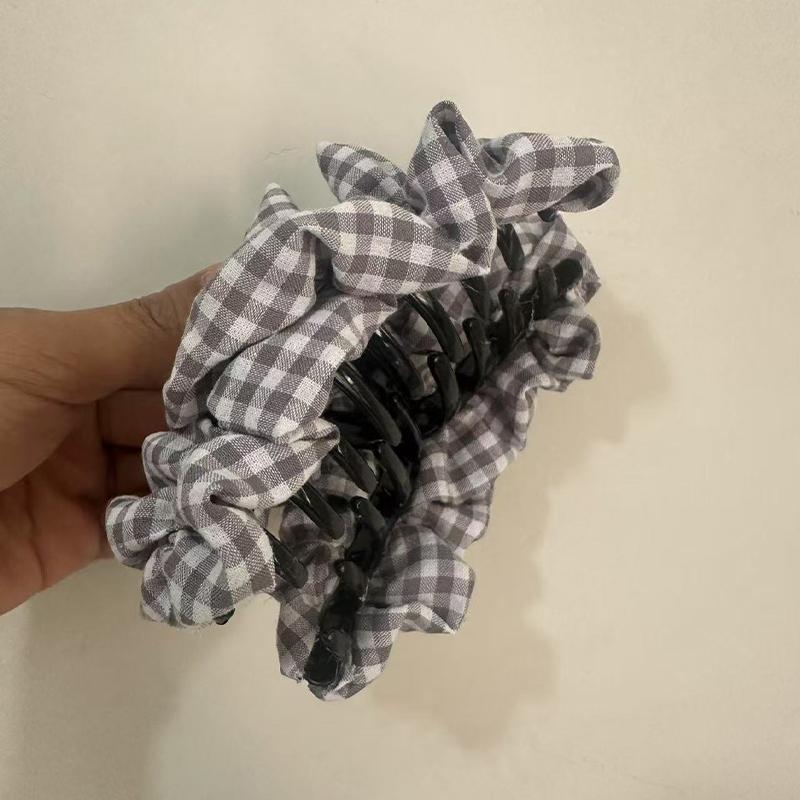 

1 шт. корейская клетчатая тканевая заколка-облачко, новая высокотемпераментная заколка для волос, заколка-акула, ободок на затылке