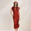 New Chinese Style Mulberry Silk Short-Sleeve Dress