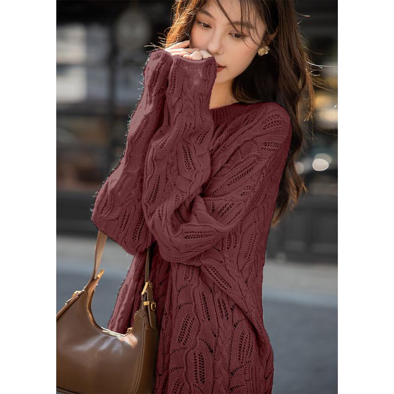 Mokana Women's Elegant Long Sleeve Knitted Sweater