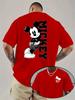 T-shirt Stampata Double Face Mickey Mouse Disney Co-Branded Uomo Estate Nuova Harajuku Oversize Larga Casual Manica Corta