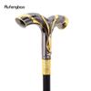 Gold Schwarz Fließende Linien Adler Luxus Mode Cosplay Stock Party Dekorativer Stock Eleganter Krummstabknauf Gehstock 92cm