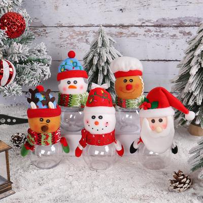 New Creative Christmas Gift Lovely Children's Gift Box Transparent Plastic Doll Candy Jar Safe Candy Box