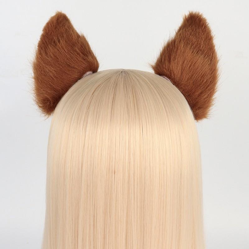 Handmade Fox Ear Hair Clip Cosplay Accessory Anime Convention Costume Unisex Headwear