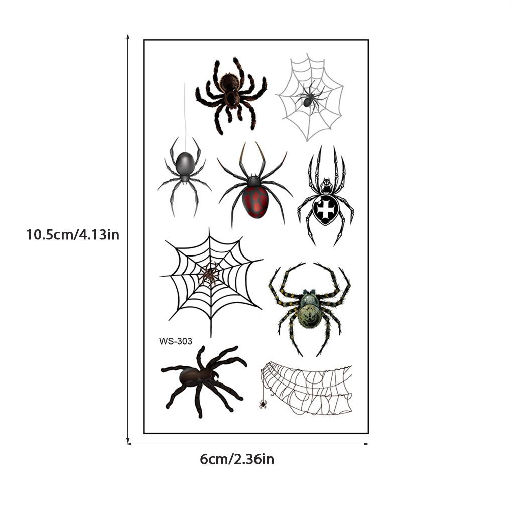 10 Pieces Stickers Sexy 3D Spider Embellishment Transfer Tattoos Halloween Role-playing Parties Women Kids