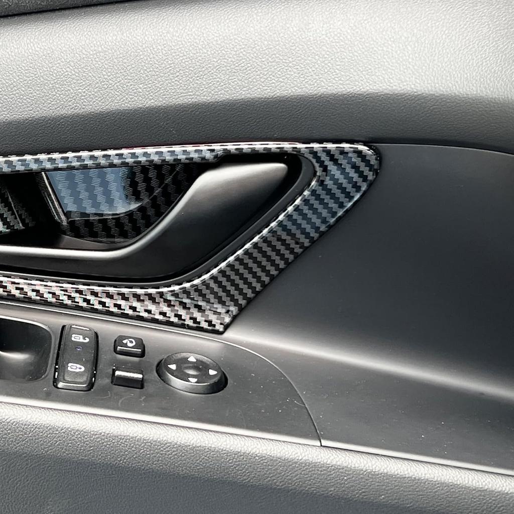 Carbon Fiber Style Interior Door Panel Molding Trim Door Cover Compatible with Hyundai Elantra N 2022-2025 Elantra N Line CN7 2021-2025 Automotive