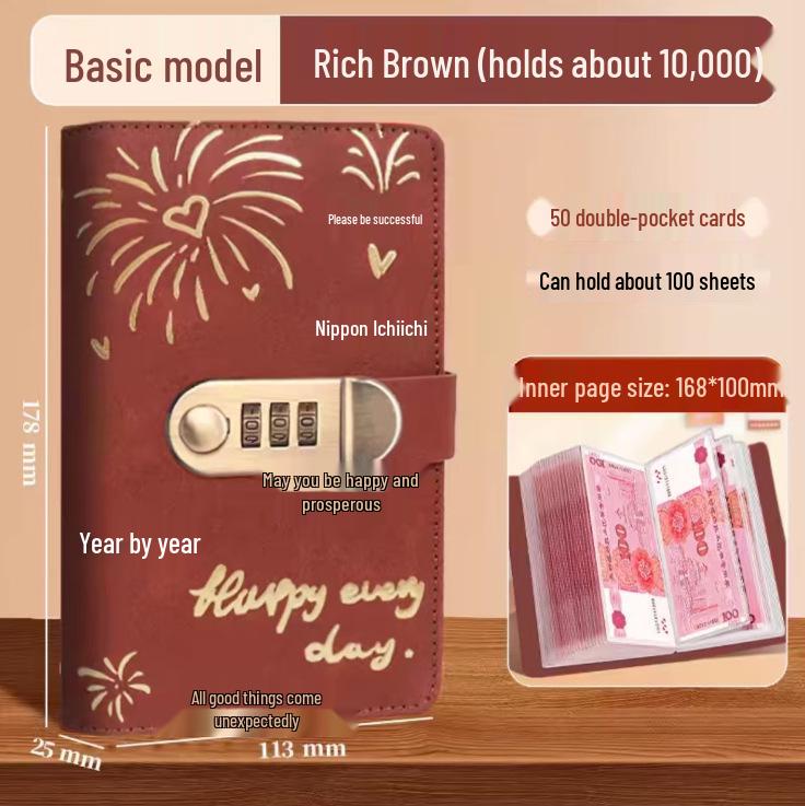 2025 Secure Money Lock Album: Cash Savings Book & Financial Management Organizer