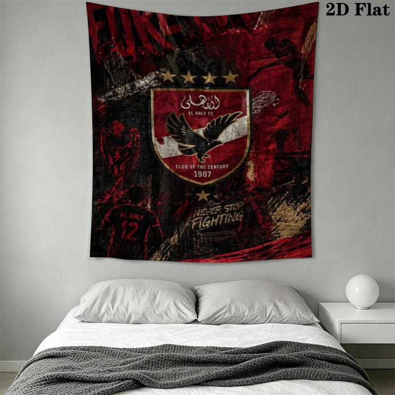 Al Ahly Wall Tapestry Aesthetic Wall Hanging Printed Fabric Blanket Decorative Tapestries for Bedroom Living Room Home Decor