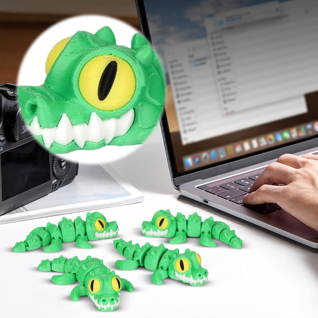 3D-Printed Realistic Animal Model — Articulated, Cartoon-, Stress-Relieving Desktop Ornament
