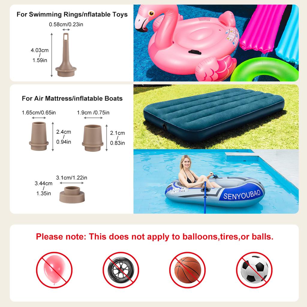 1PC Mini Air Pump for Inflatables Portable Electric Type-C Rechargeable Quickly Inflate Deflate for Pool Floats Air Mattress Mass Air Flow 3