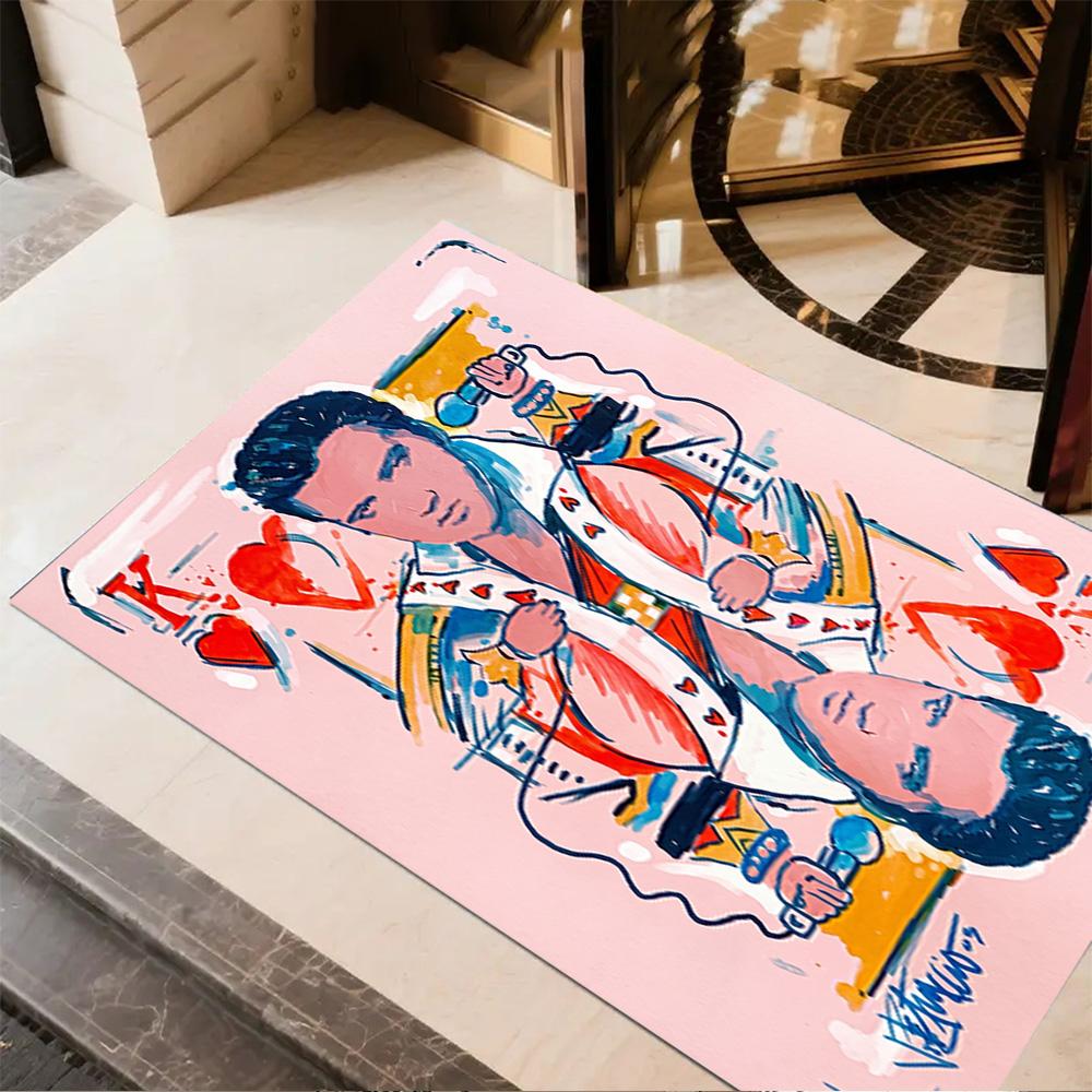 Elvis Presley's Iconic Smile Carpet Perfect for Bedrooms Decorate room Dormitory Playrooms Anti-slip Rug Office home decor Wedding Party Gift