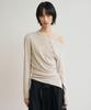 SIS A Off-Shoulder Asymmetrical Long Sleeve [Beige]
