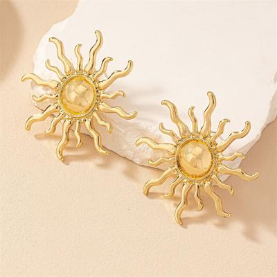 1 Paar Vintage Übergroße Sonne Baumeln Ohrringe Schmuck Zubehör Geschenke
