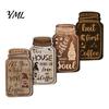 Coffee Station Hanging Decoration 4Pcs Bar Wooden Wall Sign, Farmhouse Rustic Mason Jar Kitchen Sign Decoration, Art Plaque for Cafe Dining
