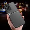 Phone Case for Infinix Hot 30i X669,PU Leather+TPU+PC Lines Imprinted Cover with Built-In Magnetic Holder Metal Sheet