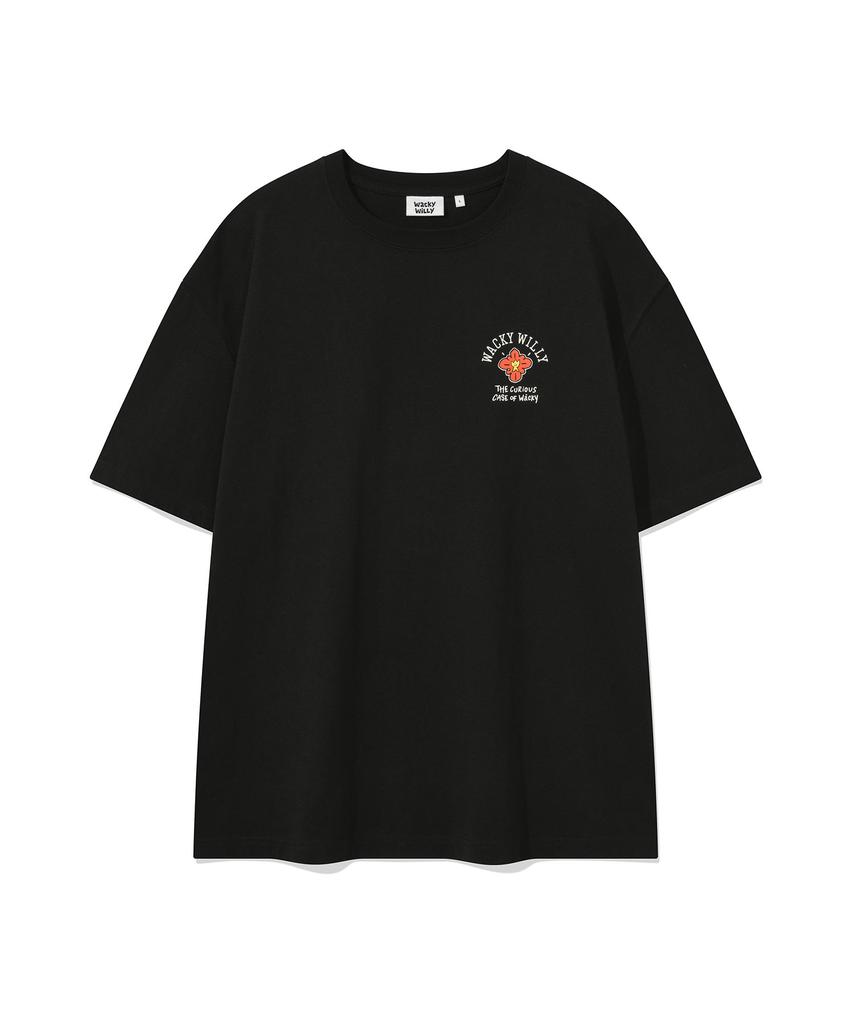 WACKY WILLY Flower Kiki Short Sleeve T-Shirt Black