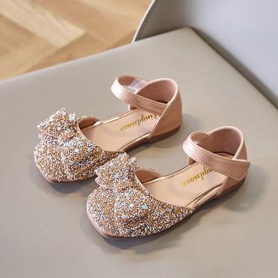 Girls Sandals 2024 Summer New Little Girl Rhinestones Sweet Princess Korean Style Kids Fashion Crystal Shoes Chic for Wedding