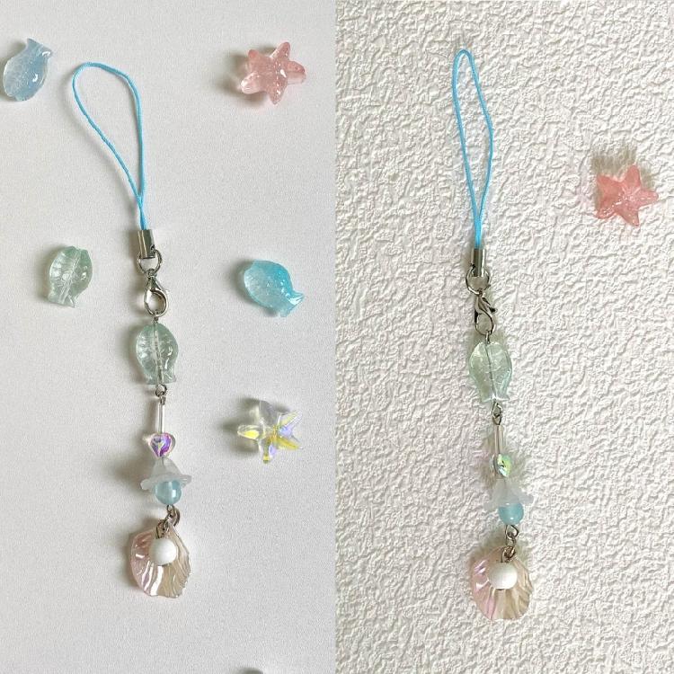 Handmade Beaded Phone Decoration Pendant Gold Silver Phone Chains Pendant