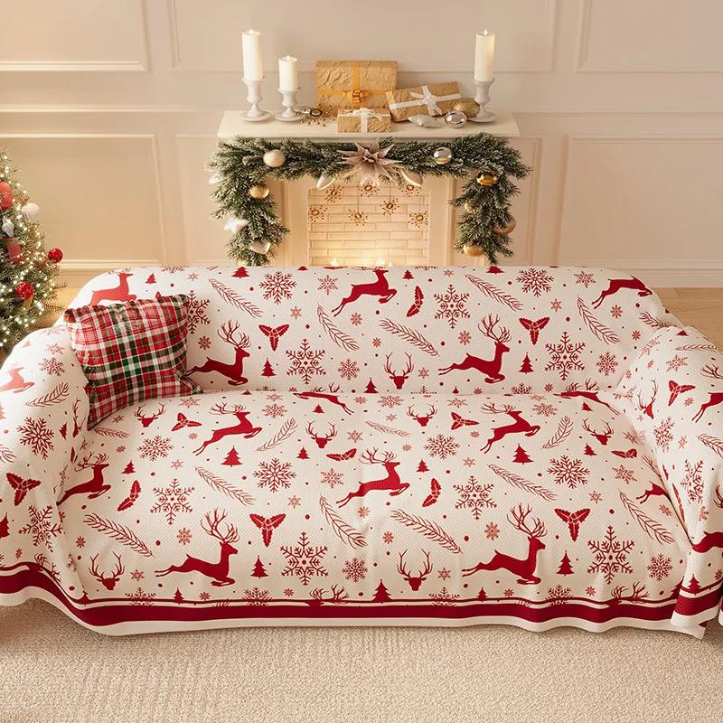 

Рождественский чехол для дивана Новогоднее украшение Коврик для защиты от песка 180x180cm