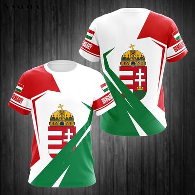 Ungarn T-Shirts Ungarisches Flaggenemblem 3D-Druck Herren Damen Freizeitmode Übergroßes Kurzarm-T-Shirt Kinder-T-Shirts Tops Kleidung