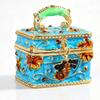 Mini-Schmuckaufbewahrungsbox mit Emaille-Finish, Metall-Accessoire-Halter für Kommodenoberfläche, Schreibtischakzent oder Regal-Auslage