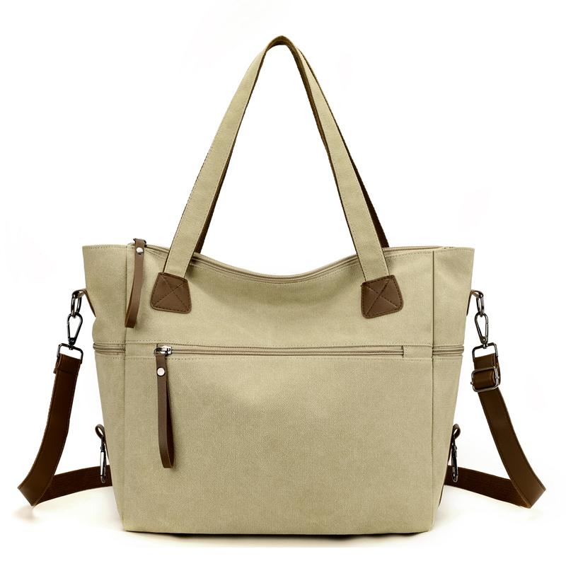

Холщовая сумка женская сумка через плечо большая вместительная сумка-тоут хаки