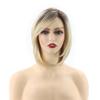Ombre Blonde Wigs for Women Synthetic Hair 10 Inch Short Bob Wig with Side Bangs Fashion Style Daily Drag Party Costume Cosplay