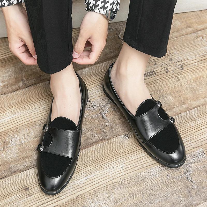 

Модная кожаная обувь Повседневная деловая обувь для мужчин Платье Tenis De Hombre Мокасины Мокасины Tenis Caballero Дизайнерские кроссовки 38 чёрный