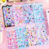 2 Sheets Kawaii Decor Sticker Cute Cartoon Luminous 3D Stickers Diy Phone Luggage Motorcycle Laptop Suitcase Decals