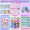 110PCS Mermaid Party Favors Mermaid Birthday Decorations Include Pen Notepad Metallic Scrunchies Slap Bracelet Gift Bag Sticker