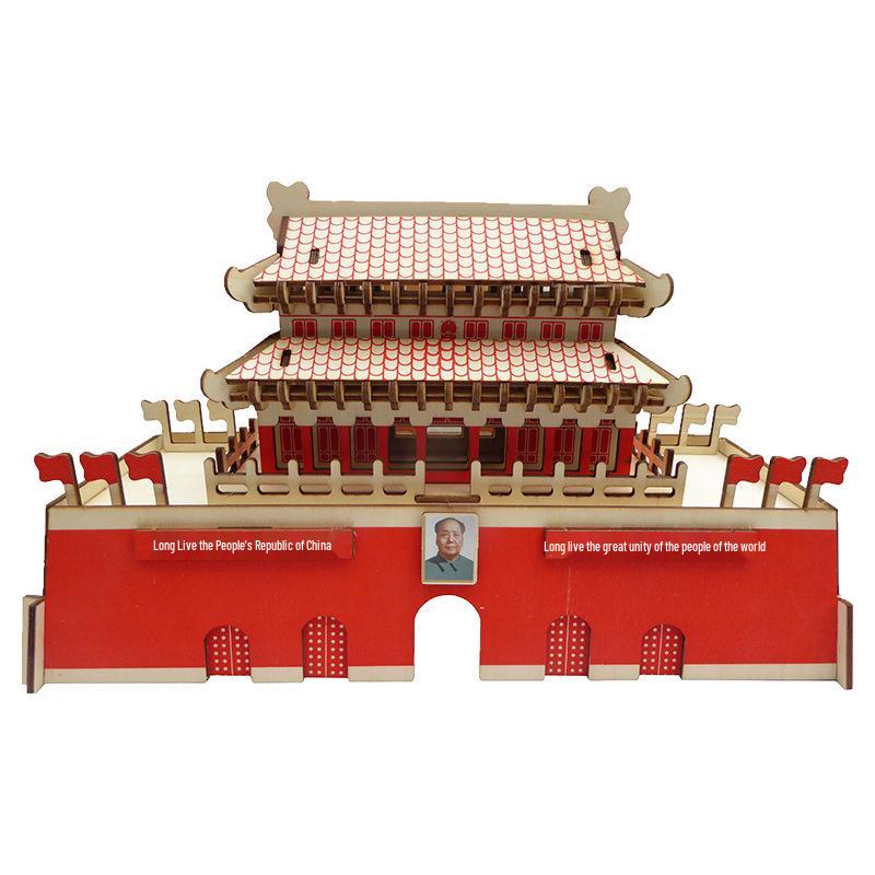 DIY Wooden 3D Puzzle: Chinese Architectural Model Educational Toy & Souvenir