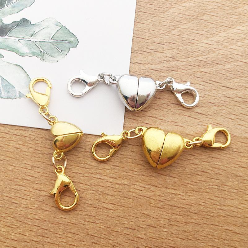 Set mixt de 10 bucăți DIY pentru colier și închizătoare de brățară cu magnet - închizătoare de homar cu două fețe și închizătoare cilindrice