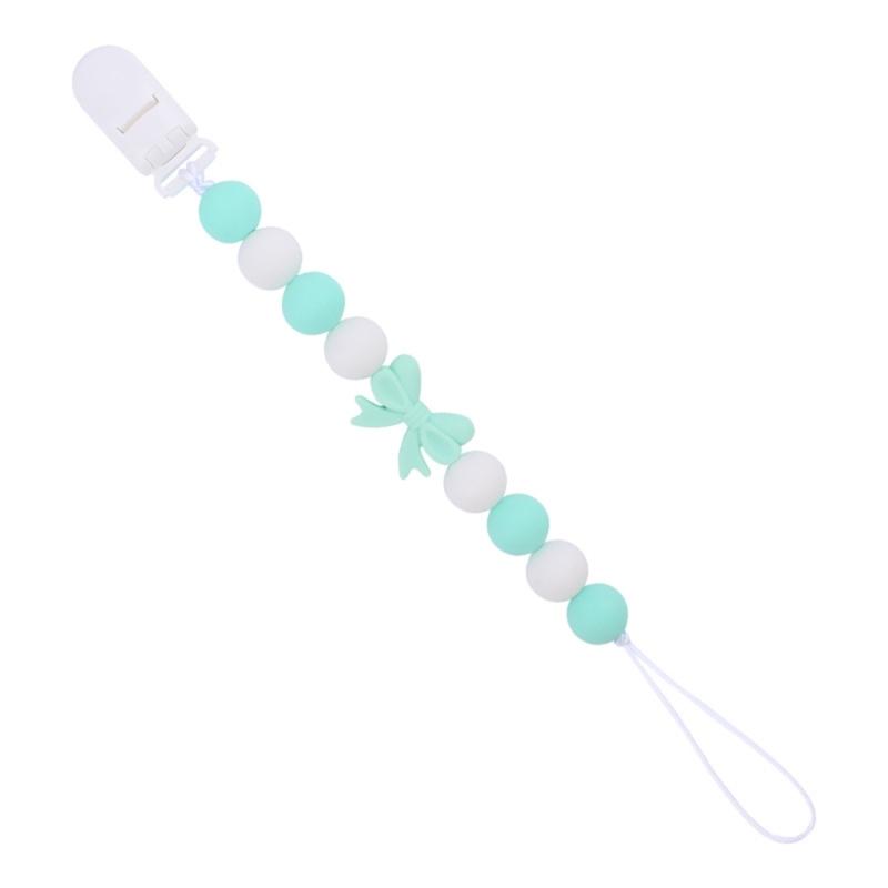 Upgraded Dummy Clip with Knot- for Baby BPA Free Silicone Pacifiers Clip Soother Chain Holders for Boys & Girls Gift