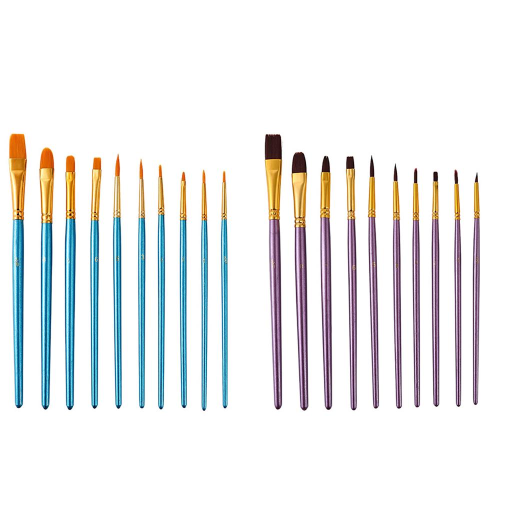 10X Paint Brushes Art Tool Set Aluminum Fine Workmanship Train Practice Practical Watercolor Artist Paintbrush