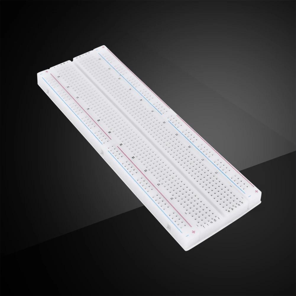 10-1PCS Breadboard 830 Point Solderless PCB Bread Board MB-102 MB102 Test Develop 200 Jacks DIY White/Transparent with Packing