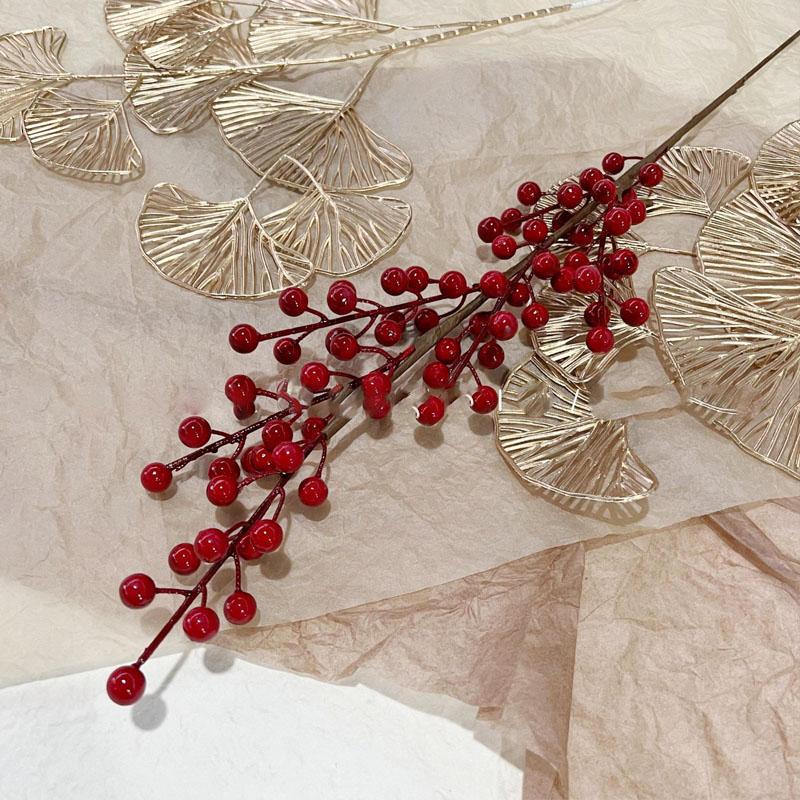 Buchet decorativ de fructe de pădure roșie pentru ornamente pentru camera de zi