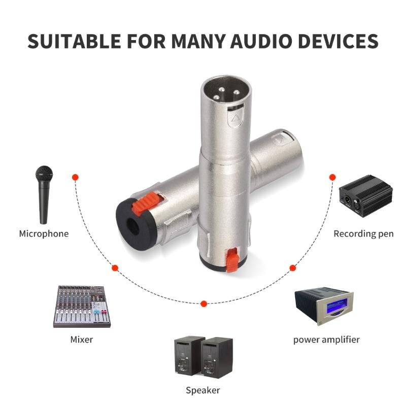 Professional Locking 6.35 1/4 TRS Female To 3Pin XLR Male Balanced Sound Adapter For Equipment And Studio Gear