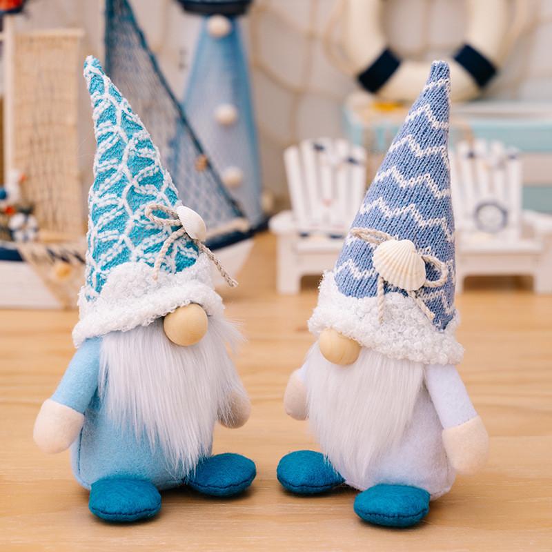 Gnome Charming Oceaninspired Doll With Trendy Knitted Hat For Festive Summer Decor