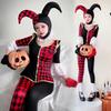 Adult Clown Costume Set Polyester Halloween Cosplay Outfit M-XL