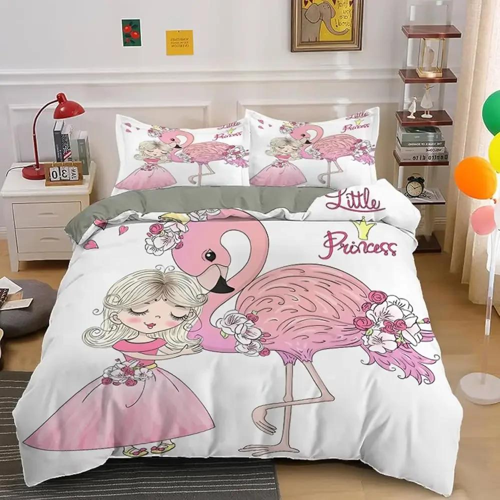 Comforter Girly Ballet Queen Ballet Theme Cartoon Bedding Set Cute Little Dancers Comforter Ballerina Bedding 2/3 Pcs