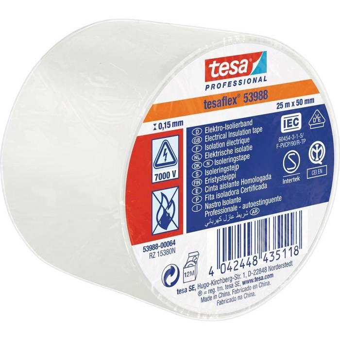 Ruban Isolant Tesa Tesa® Professional 53988-00064-00 Blanc (L X L) 25 M X 50 Mm 1 Pc(s)