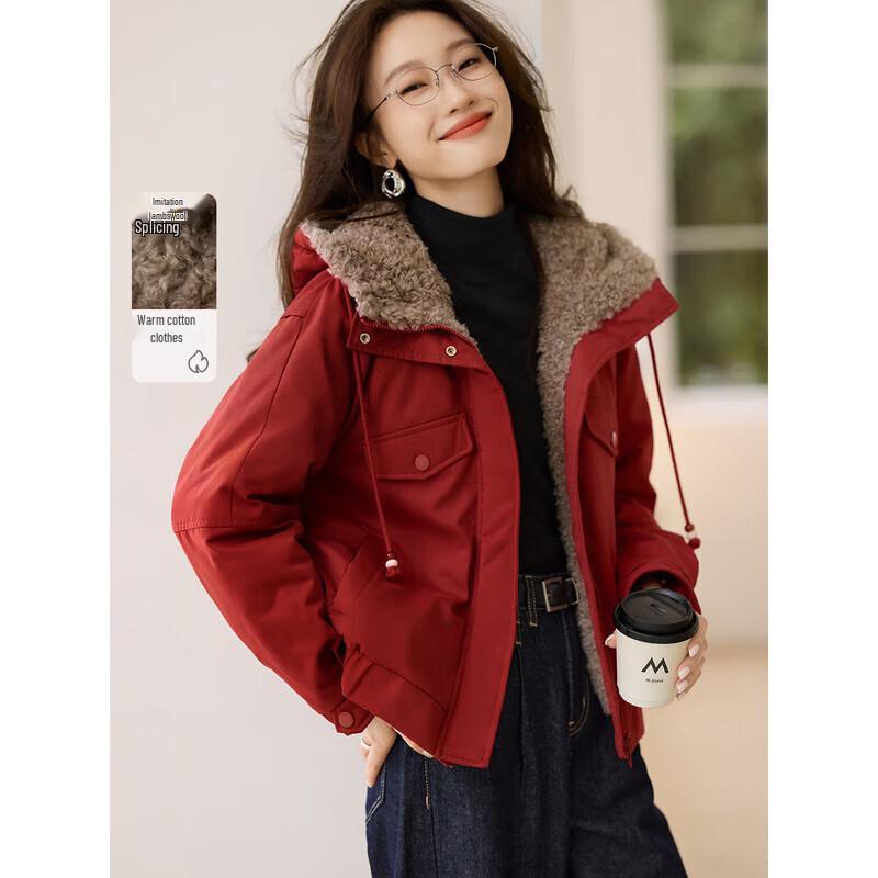 

Mohan Yimei Faux Lamb Wool Hooded Winter Jacket 2XL