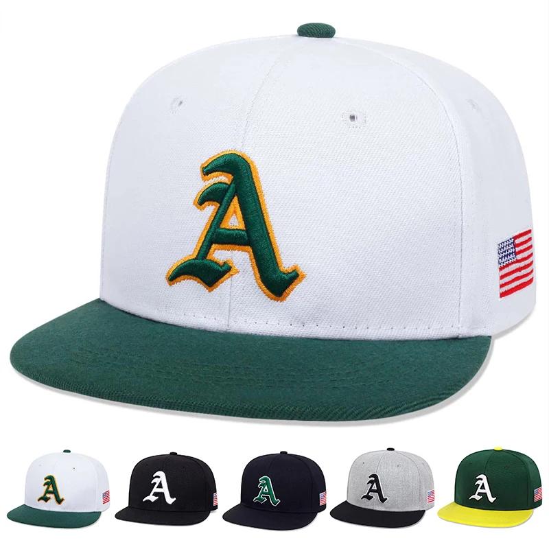 Hip-Hop Stitching Embroidered Flag American Lettering Alphabet A Gothic Neutral Gender Women Men For Hats Outdoor Adjustable Casual Baseball Caps