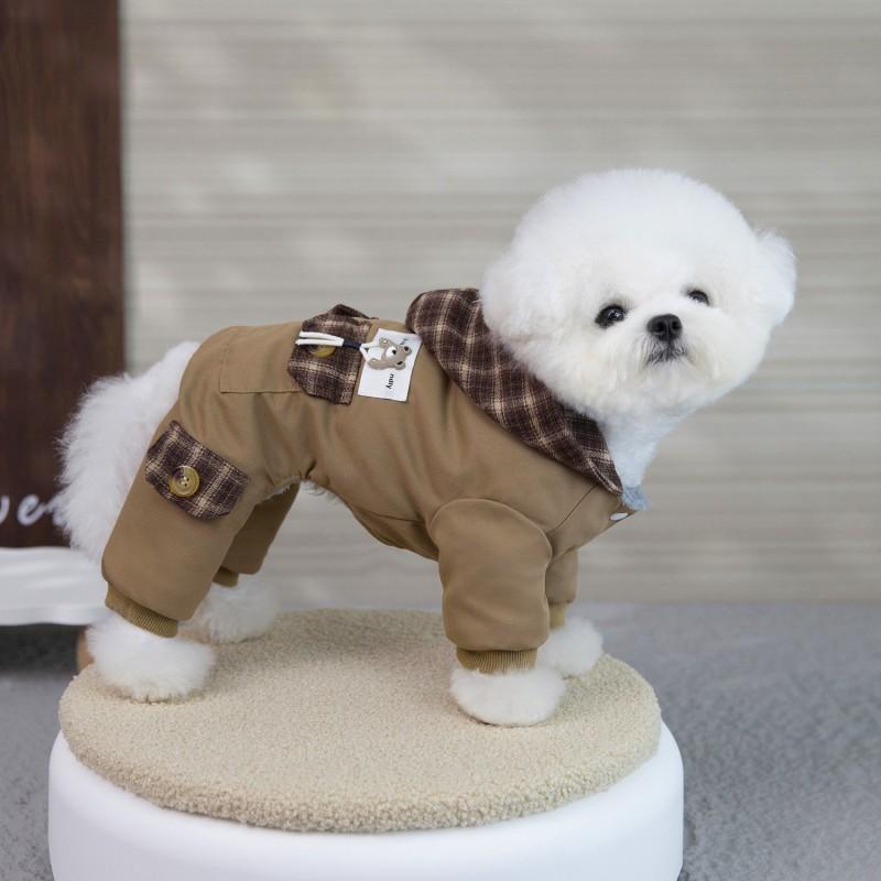 Warm 4-Leg Dog Coat Winter Fall Cotton Pet Clothing Casual Style Canine Outfit